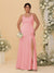 Sheath/Column Spaghetti Straps Cowl Neck Sleeveless Plus Size Bridesmaid Dresses With Split Side