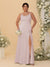 Sheath/Column Spaghetti Straps Cowl Neck Sleeveless Plus Size Bridesmaid Dresses With Split Side