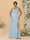 Sheath/Column Spaghetti Straps Cowl Neck Sleeveless Plus Size Bridesmaid Dresses With Split Side