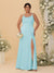 Sheath/Column Spaghetti Straps Cowl Neck Sleeveless Plus Size Bridesmaid Dresses With Split Side