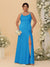 Sheath/Column Spaghetti Straps Cowl Neck Sleeveless Plus Size Bridesmaid Dresses With Split Side