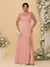 Sheath/Column Spaghetti Straps Cowl Neck Sleeveless Plus Size Bridesmaid Dresses With Split Side