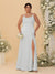 Sheath/Column Spaghetti Straps Cowl Neck Sleeveless Plus Size Bridesmaid Dresses With Split Side