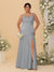 Sheath/Column Spaghetti Straps Cowl Neck Sleeveless Plus Size Bridesmaid Dresses With Split Side
