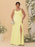 Sheath/Column Spaghetti Straps Cowl Neck Sleeveless Plus Size Bridesmaid Dresses With Split Side