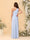 Sheath/Column One-Shoulder Sleeveless Floor-Length Bridesmaid Dresses With Split Side & Sash