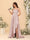 A-Line/Princess Spaghetti Straps Sleeveless Sweep Train Bridesmaid Dresses With Split Side