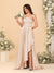 A-Line/Princess Spaghetti Straps Sleeveless Sweep Train Bridesmaid Dresses With Split Side