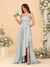 A-Line/Princess Spaghetti Straps Sleeveless Sweep Train Bridesmaid Dresses With Split Side