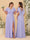 A-Line/Princess V-Neck Short Sleeves Floor-Length Ruched Bridesmaid Dresses With Side Slit