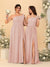 A-Line/Princess One-Shoulder Sleeveless Floor-Length Ruched Bridesmaid Dresses With Side Slit
