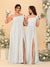 A-Line/Princess One-Shoulder Sleeveless Floor-Length Ruched Bridesmaid Dresses With Side Slit