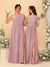 A-Line/Princess One-Shoulder Sleeveless Floor-Length Ruched Bridesmaid Dresses With Side Slit