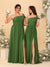 A-Line/Princess One-Shoulder Sleeveless Floor-Length Ruched Bridesmaid Dresses With Side Slit
