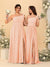 A-Line/Princess One-Shoulder Sleeveless Floor-Length Ruched Bridesmaid Dresses With Side Slit