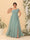 A-Line/Princess One-Shoulder Sleeveless Floor-Length Ruched Plus Size Bridesmaid Dresses With Side Slit