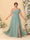 A-Line/Princess One-Shoulder Sleeveless Floor-Length Ruched Plus Size Bridesmaid Dresses With Side Slit