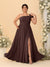 A-Line/Princess One-Shoulder Sleeveless Floor-Length Ruched Plus Size Bridesmaid Dresses With Side Slit
