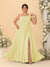 A-Line/Princess One-Shoulder Sleeveless Floor-Length Ruched Plus Size Bridesmaid Dresses With Side Slit
