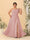 A-Line/Princess One-Shoulder Sleeveless Floor-Length Ruched Plus Size Bridesmaid Dresses With Side Slit