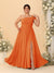 A-Line/Princess One-Shoulder Sleeveless Floor-Length Ruched Plus Size Bridesmaid Dresses With Side Slit