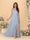 A-Line/Princess Square Neck Sleeveless Ruched Bridesmaid Dresses With Side Slit & Ruffles