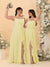 A-Line/Princess Square Neck Sleeveless Ruched Bridesmaid Dresses With Side Slit & Ruffles