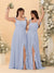 A-Line/Princess Square Neck Sleeveless Ruched Bridesmaid Dresses With Side Slit & Ruffles