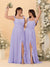 A-Line/Princess Square Neck Sleeveless Ruched Bridesmaid Dresses With Side Slit & Ruffles
