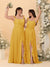 A-Line/Princess Square Neck Sleeveless Ruched Bridesmaid Dresses With Side Slit & Ruffles