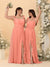A-Line/Princess Square Neck Sleeveless Ruched Bridesmaid Dresses With Side Slit & Ruffles