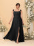 A-Line/Princess Square Neck Sleeveless Plus Size Bridesmaid Dresses With Side Slit & Ruffles