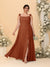 A-Line/Princess Square Neck Sleeveless Plus Size Bridesmaid Dresses With Side Slit & Ruffles