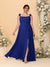 A-Line/Princess Square Neck Sleeveless Plus Size Bridesmaid Dresses With Side Slit & Ruffles