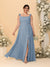 A-Line/Princess Square Neck Sleeveless Plus Size Bridesmaid Dresses With Side Slit & Ruffles