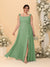 A-Line/Princess Square Neck Sleeveless Plus Size Bridesmaid Dresses With Side Slit & Ruffles