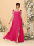A-Line/Princess Square Neck Sleeveless Plus Size Bridesmaid Dresses With Side Slit & Ruffles