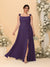 A-Line/Princess Square Neck Sleeveless Plus Size Bridesmaid Dresses With Side Slit & Ruffles