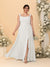 A-Line/Princess Square Neck Sleeveless Plus Size Bridesmaid Dresses With Side Slit & Ruffles