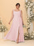A-Line/Princess Square Neck Sleeveless Plus Size Bridesmaid Dresses With Side Slit & Ruffles