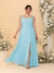 A-Line/Princess Square Neck Sleeveless Plus Size Bridesmaid Dresses With Side Slit & Ruffles