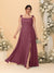 A-Line/Princess Square Neck Sleeveless Plus Size Bridesmaid Dresses With Side Slit & Ruffles