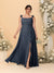 A-Line/Princess Square Neck Sleeveless Plus Size Bridesmaid Dresses With Side Slit & Ruffles