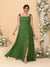 A-Line/Princess Square Neck Sleeveless Plus Size Bridesmaid Dresses With Side Slit & Ruffles