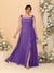A-Line/Princess Square Neck Sleeveless Plus Size Bridesmaid Dresses With Side Slit & Ruffles
