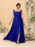 A-Line/Princess Square Neck Sleeveless Plus Size Bridesmaid Dresses With Side Slit & Ruffles