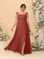 A-Line/Princess Square Neck Sleeveless Plus Size Bridesmaid Dresses With Side Slit & Ruffles