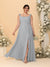 A-Line/Princess Square Neck Sleeveless Plus Size Bridesmaid Dresses With Side Slit & Ruffles