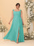 A-Line/Princess Square Neck Sleeveless Plus Size Bridesmaid Dresses With Side Slit & Ruffles