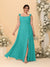 A-Line/Princess Square Neck Sleeveless Plus Size Bridesmaid Dresses With Side Slit & Ruffles